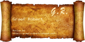 Graef Róbert névjegykártya